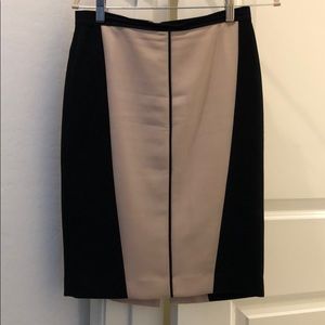 Black and Blush a-line suit skirt